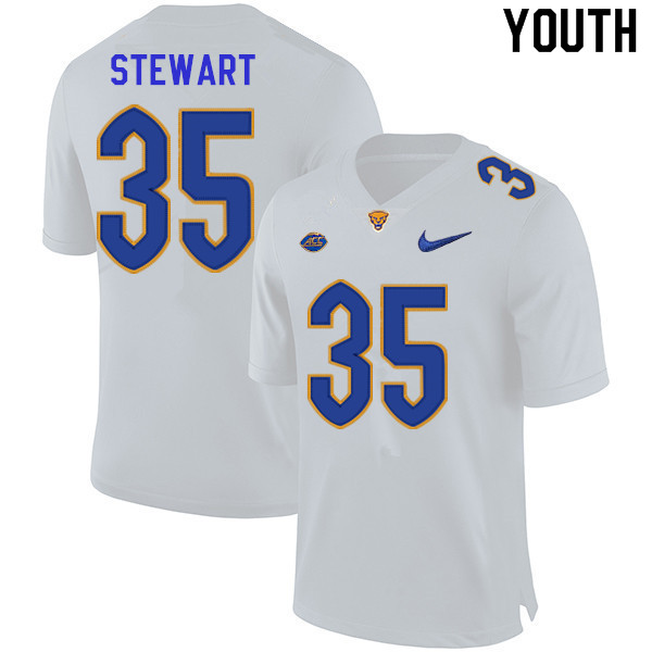 Youth #35 Isaiah Stewart Pitt Panthers College Football Jerseys Sale-White